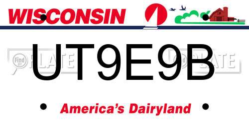 UT9E9B Wisconsin License Plate