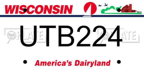 UTB224 Wisconsin License Plate