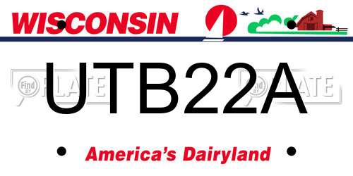 UTB22A Wisconsin License Plate