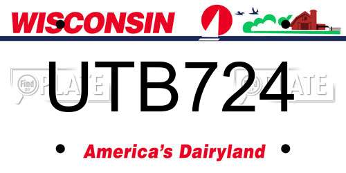 UTB724 Wisconsin License Plate