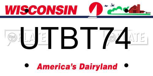 UTBT74 Wisconsin License Plate