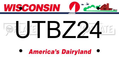 UTBZ24 Wisconsin License Plate