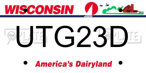 UTG23D Wisconsin License Plate