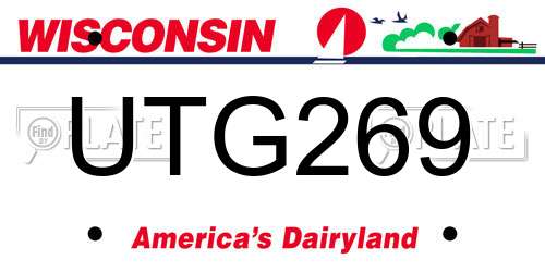 UTG269 Wisconsin License Plate