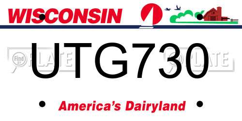 UTG730 Wisconsin License Plate