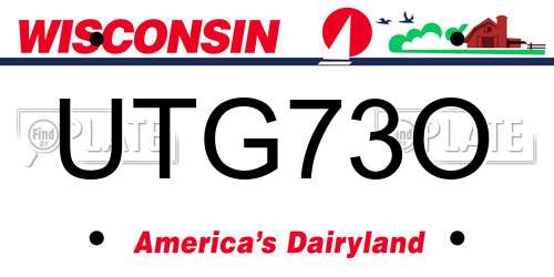 UTG73O Wisconsin License Plate