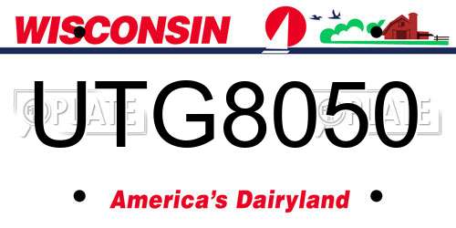 UTG8050 Wisconsin License Plate