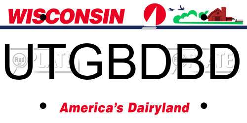 UTGBDBD Wisconsin License Plate