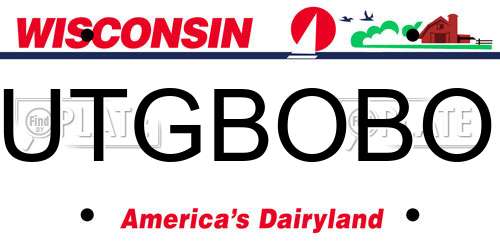 UTGBOBO Wisconsin License Plate