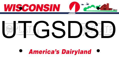 UTGSDSD Wisconsin License Plate
