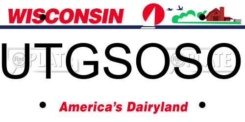 UTGSOSO Wisconsin License Plate