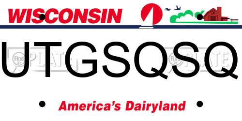 UTGSQSQ Wisconsin License Plate