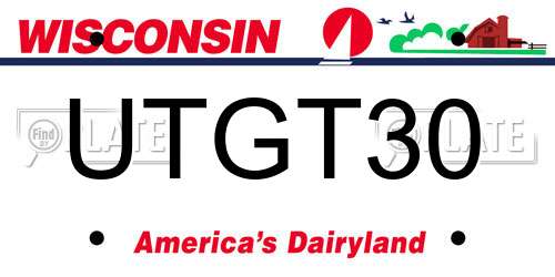 UTGT30 Wisconsin License Plate