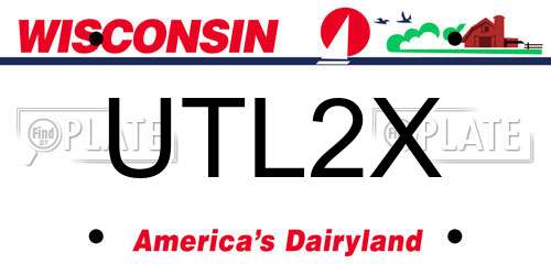 UTL2X Wisconsin License Plate
