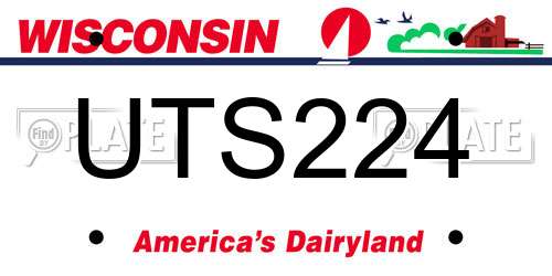 UTS224 Wisconsin License Plate