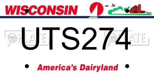 UTS274 Wisconsin License Plate