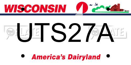 UTS27A Wisconsin License Plate
