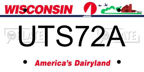 UTS72A Wisconsin License Plate