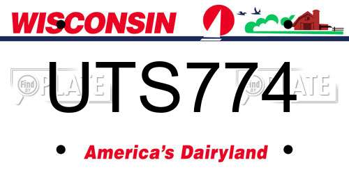 UTS774 Wisconsin License Plate