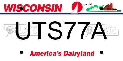 UTS77A Wisconsin License Plate