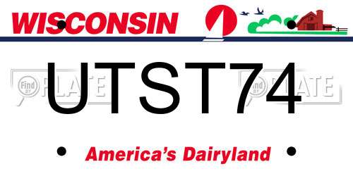 UTST74 Wisconsin License Plate
