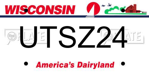 UTSZ24 Wisconsin License Plate