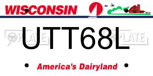 UTT68L Wisconsin License Plate