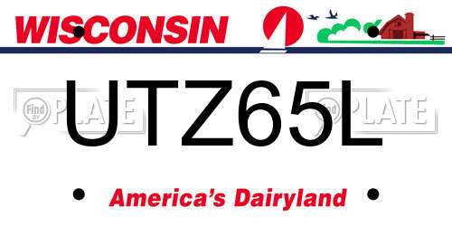 UTZ65L Wisconsin License Plate