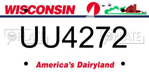 UU4272 Wisconsin License Plate