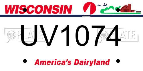 UV1074 Wisconsin License Plate