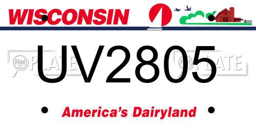 UV2805 Wisconsin License Plate