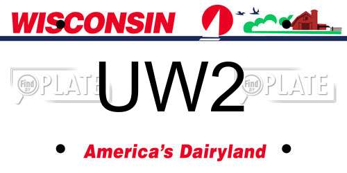 UW2 Wisconsin License Plate