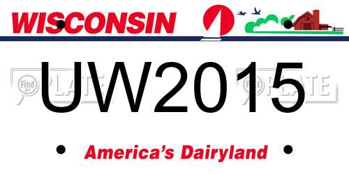 UW2015 Wisconsin License Plate