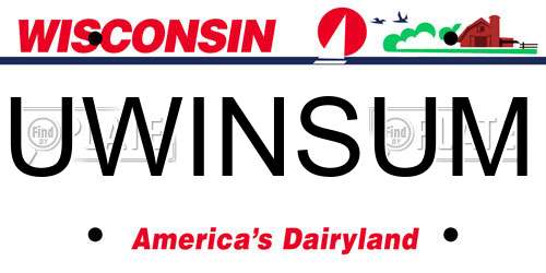 UWINSUM Wisconsin License Plate