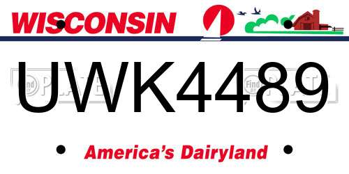UWK4489 Wisconsin License Plate