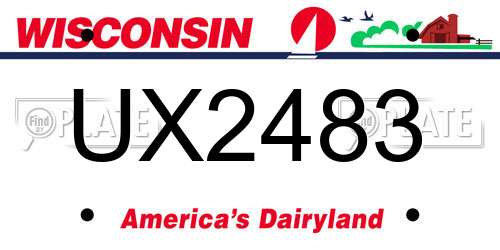 UX2483 Wisconsin License Plate