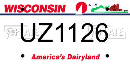 UZ1126 Wisconsin License Plate