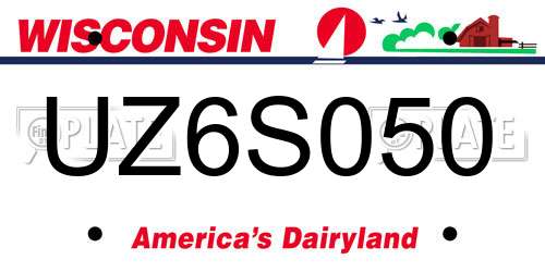 UZ6S050 Wisconsin License Plate