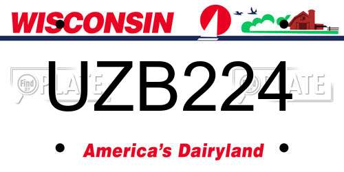 UZB224 Wisconsin License Plate