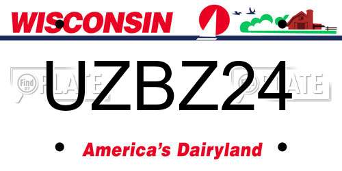 UZBZ24 Wisconsin License Plate