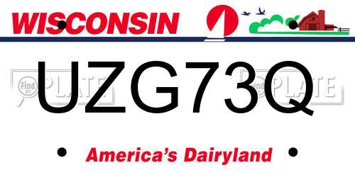 UZG73Q Wisconsin License Plate