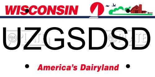 UZGSDSD Wisconsin License Plate