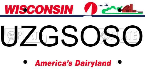 UZGSOSO Wisconsin License Plate