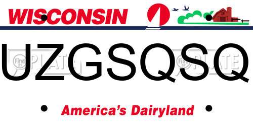 UZGSQSQ Wisconsin License Plate