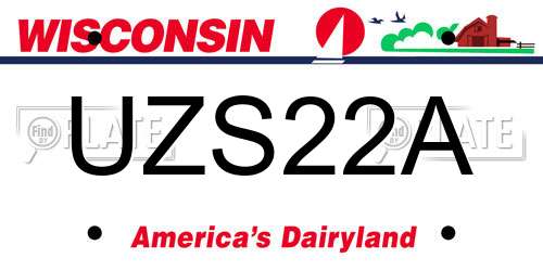 UZS22A Wisconsin License Plate