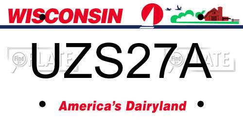 UZS27A Wisconsin License Plate