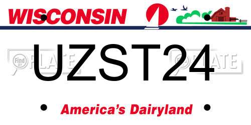 UZST24 Wisconsin License Plate