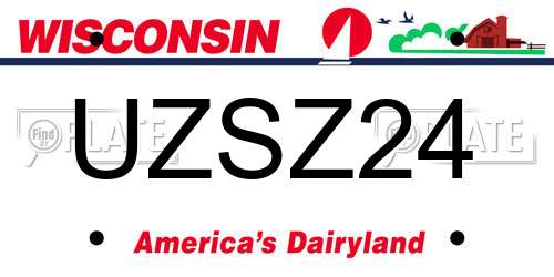 UZSZ24 Wisconsin License Plate
