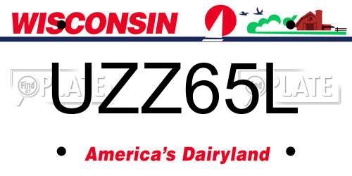 UZZ65L Wisconsin License Plate