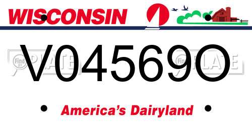 V04569O Wisconsin License Plate